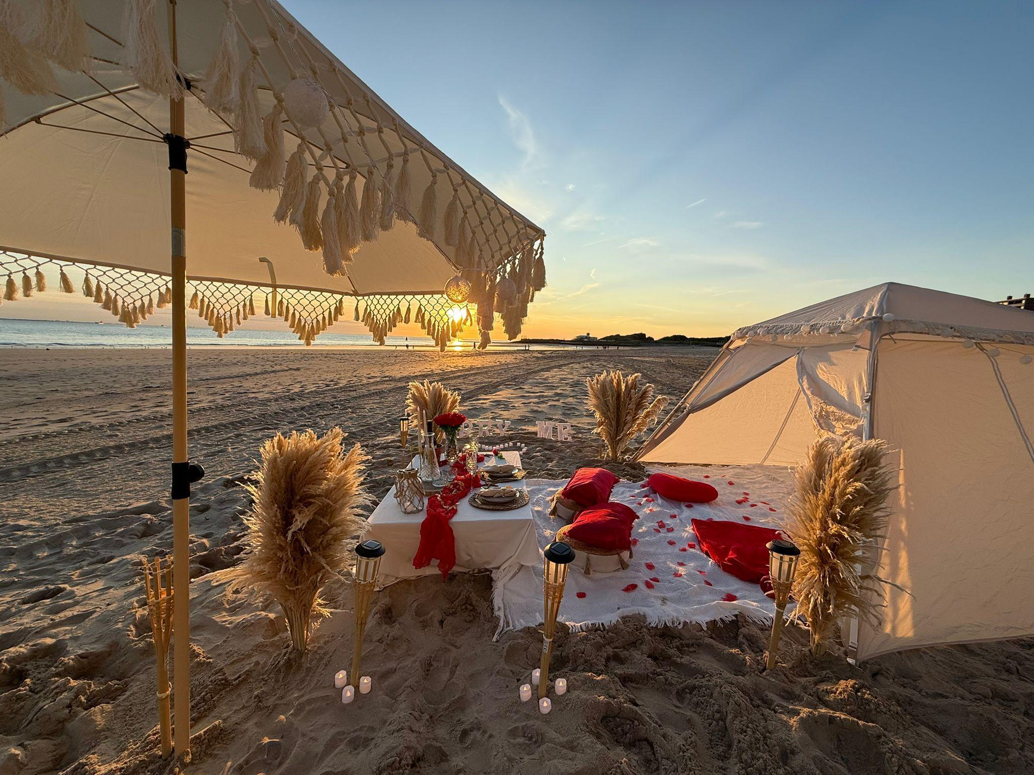 Romantische sunset picknick